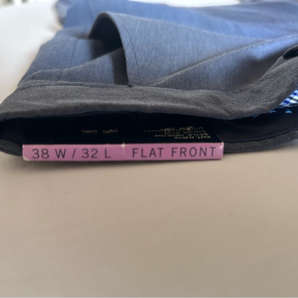 Nautica Travelwear Dress Pants 38x32 Blue Stretch Flat Front Slacks NWT - Picture 6 of 6